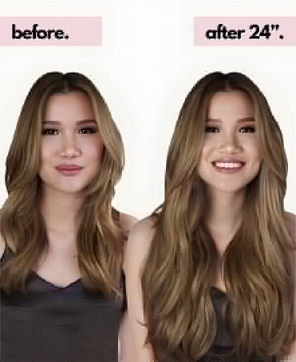 clip-in hair extensions #8 dark blonde. - 16" / Classic