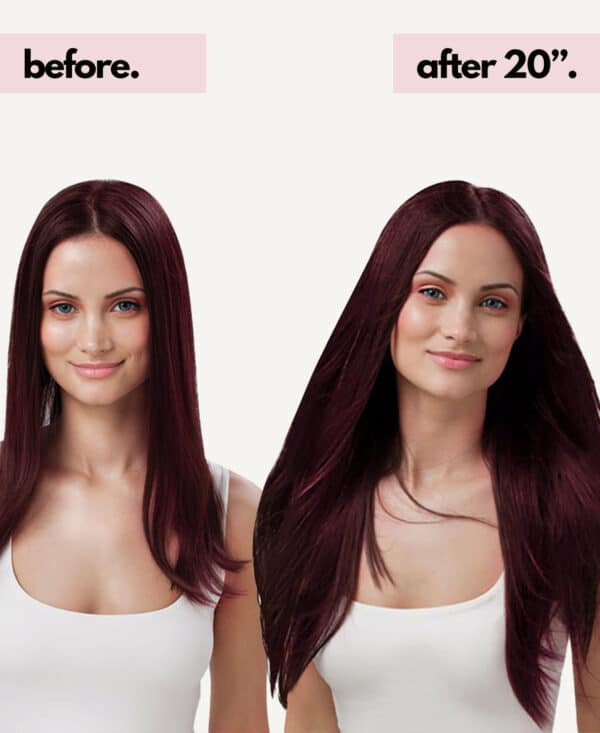 BA-AI-99j invisible clip-in hair extensions #99J cherry red. - 20" / Classic