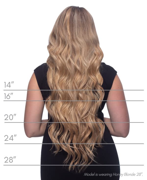invisible clip-in hair extensions #28 honey blonde. - 20" / Classic