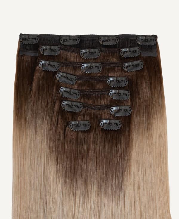 clip-in hair extensions #6r12 dirty blonde rootmelt. - 24" / Classic