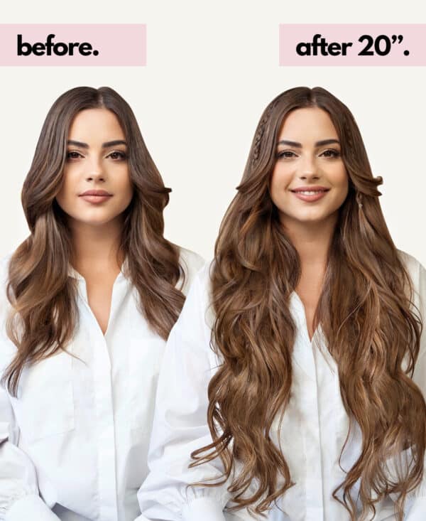 girls-colors-6-BA-b clip-in hair extensions #6 light brown. - 20" / Classic