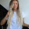 invisible clip-in hair extensions #8-60 rooted blonde. - 28" / Extra Volume