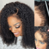 Extra 70% Off |Sunber 4C Kinky Edge Kinky Curly Human Hair Lace Wigs 7x5 Bye Bye Knots - 7×5 Bye Bye Knots / 16