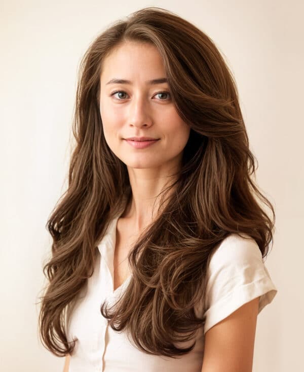 new-ai-girls-6 clip-in hair extensions #6 light brown. - 20" / Classic