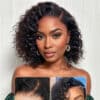 Sunber Water Wave 13x4 Pre Everything Lace Frontal Glueless Pre Cut Put On And Go Human Hair Short Bob Wig Flash Sale - 7x5 Bye Bye Knots / 16