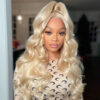 Blonde #613 Wig Body Wave Wig HD Lace Front Wigs Human Hair Wig - 13x6 Lace / Yes（+） / 28inch