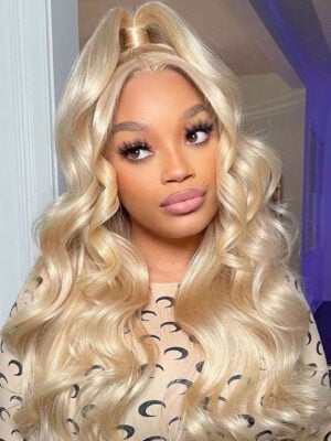 0324_29 Blonde #613 Wig Body Wave Wig HD Lace Front Wigs Human Hair Wig - 13x4 Lace / NO / 20inch
