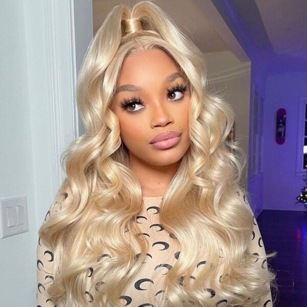 Blonde #613 Wig Body Wave Wig HD Lace Front Wigs Human Hair Wig - 13x6 Lace / Yes（+） / 28inch