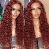 035716275ac207674b60d96a3d5843b3 Reddish Brown Curly Wig HD Lace Front Wigs 4*4/13*4/13*6 Lace Human Hair Wig - 13x4 Lace / Yes(+) / 24inch