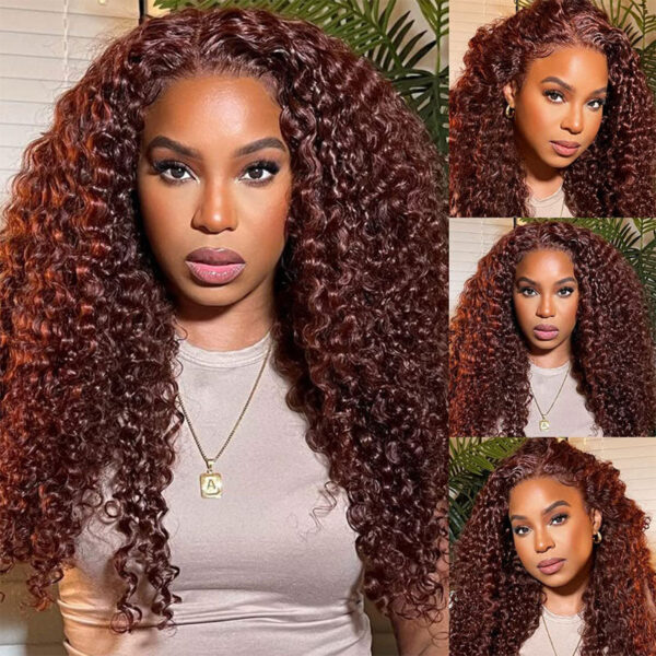 03_522beef3-9af0-46a1-8cdf-2d16eed14822 Reddish Brown Curly Wig HD Lace Front Wigs 4*4/13*4/13*6 Lace Human Hair Wig - 13x4 Lace / Yes(+) / 24inch
