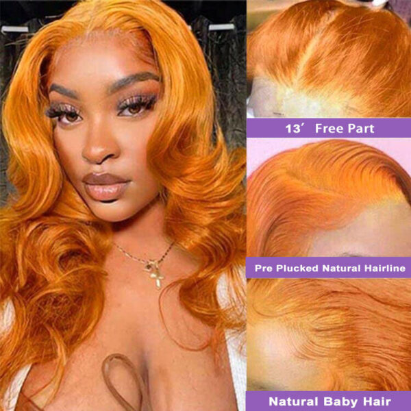 04_a617d10c-f876-4a88-bfba-3e8c719e441e Glueless Wig Ginger Color Wig 13x4 Lace Body Wave Human Hair 180% Density Wig - 13x4 Lace / 180% / 28 inch