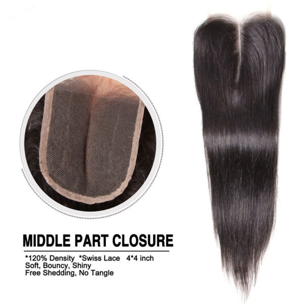 05_86841bac-39f8-4e34-a3e9-2ab486b32e67 Sunber Virgin Peruvian Hair Straight Hair 4 Bundles With 4*4 Lace Closure, Hotsale Peruvian Hair Weaves - 10 10 10 10+10 / Free Part