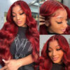 0999_f8702ee2-b381-4d9a-b084-cafb7fdf0367 360 Full Lace Front Wigs #99J Burgundy Wig Body Wave Wig Frontal Human Hair Wig - 360 Lace / 180% / 28inch