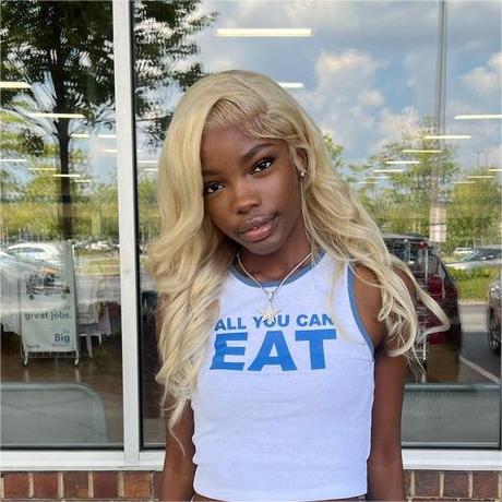 #613 Blonde Body Wave 360 Transparent Lace Front Wigs - 360 Lace / 180% / 16inch