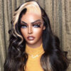 11_16c60a8a-b3e0-41fe-9052-149265980501 Q613/1B Blonde Piano Highlight Color Wigs 180% Density Body Wave Glueless Lace Front 360 Human Hair Wig - 360 Lace / 180% / 28 inch