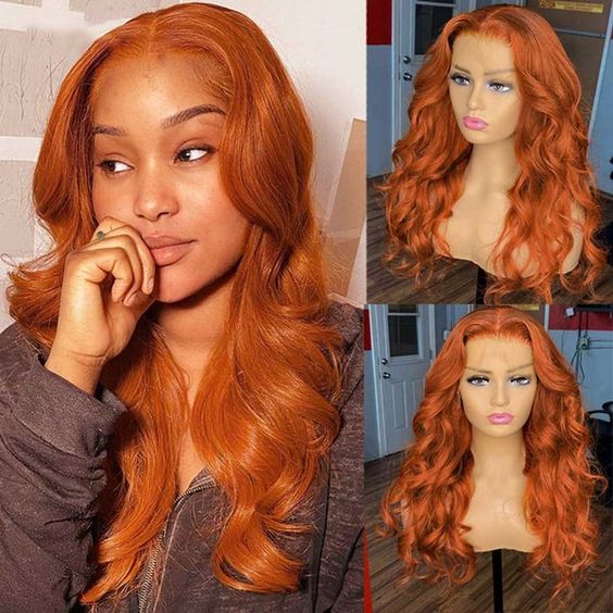 133-4 Glueless Wig Ginger Wig 13x4 Transparent HD Lace Front Wigs Body Wave Wig - 5x5 Lace / 180% / 30inch