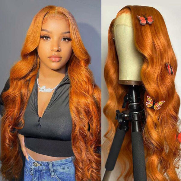 133-5_3342a262-ad83-42d3-bd23-81211490f78e Glueless Wig Ginger Wig 13x4 Transparent HD Lace Front Wigs Body Wave Wig - 5x5 Lace / 180% / 30inch