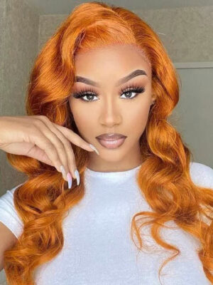 133-6_0f4687ca-d599-4390-8ca1-0c522ca5a253 Glueless Wig Ginger Wig 13x4 Transparent HD Lace Front Wigs Body Wave Wig - 5x5 Lace / 150% / 32inch