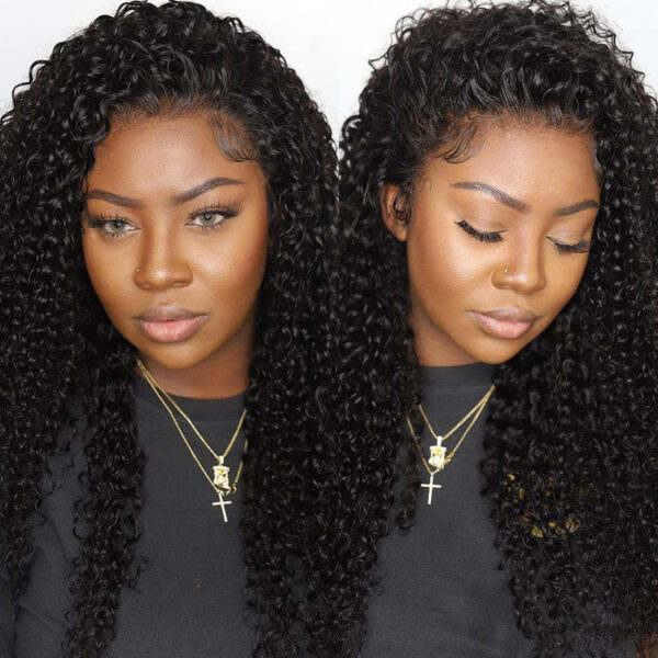 13x4HDJC3 【180%】Sunber Jerry Curly Glueless Wigs 13x4 HD Transparent Lace Front Wigs 5x5 HD Lace Wig Flash Sale - 18" / 13*4 HD Lace Front-180%