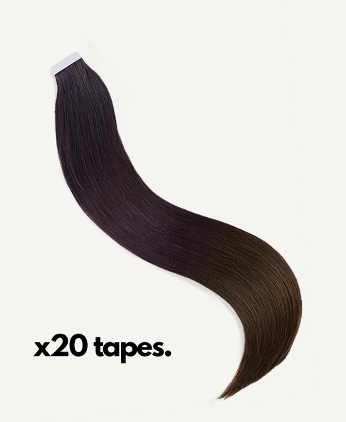 16tape-ombre-3-a tape-in hair extensions #1b-2-4 dark ombre. - 14"/50g / Regular