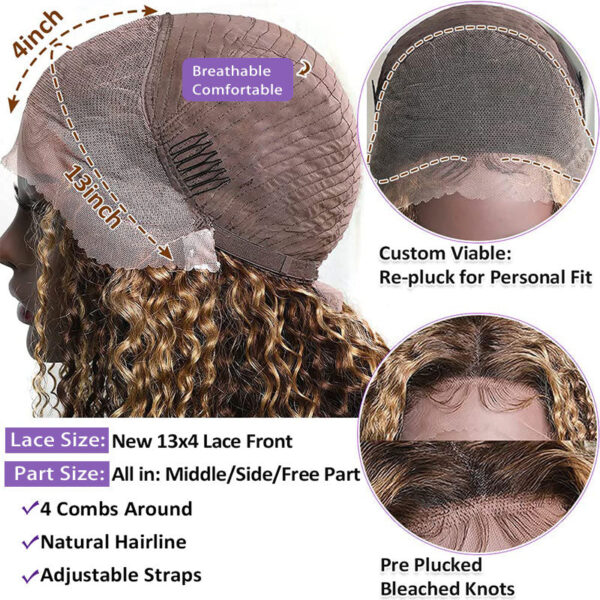 18_811ce73d-48da-423d-99a7-a9d1fc377492 Highlight Ombre Color Wig 4x4/13x4/13x6 Transparent Frontal HD Lace Front Wig - 13x6 Lace / Yes( +.00) / 32inch