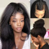 Sunber Kinky Straight Glueless Wig Invisible 5*5 HD Lace Wig Human Hair - 24 /  Kinky Edge 13*4 Lace Frontal