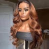 1B5pianobodywave-2_3a34c0c8-4d38-4c47-8e48-33eba3b49e0a Black With Light Brown Ombre Color Body Wave Virgin Wig HD Lace Wig Human Hair Wig - 13x4 Lace / NO / 24inch