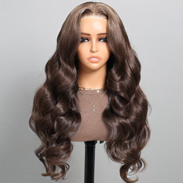 1_-_4 Chestnut Dark Brown Wig Body Wave Wig 4x4/13x4/13x6 Lace 180% Density Human Hair Wig - 13x4 Lace / Yes( +.00) / 26inch