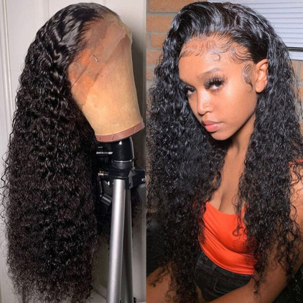 1_259080b8-b141-433d-9005-26ced1769806 【180%】Sunber Jerry Curly Glueless Wigs 13x4 HD Transparent Lace Front Wigs 5x5 HD Lace Wig Flash Sale - 18" / 13*4 HD Lace Front-180%