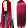 Glueless Wig Straight Wigs #99J Burgundy Color 4x4/13x4 HD Lace Front Wigs 150% Density Pre-plucked - 4x4 Lace / 180% / 30inch