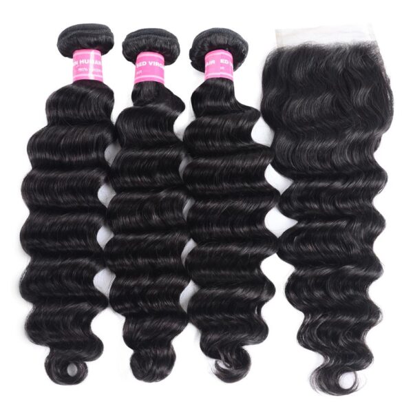 1_a02b1bbc-f870-47c9-80ad-1371917869e5 Sunber Hair Brazilian Loose Deep Wave 3 Bundles Hair with 4*4 Lace Closure Deals - 22 24 26+18