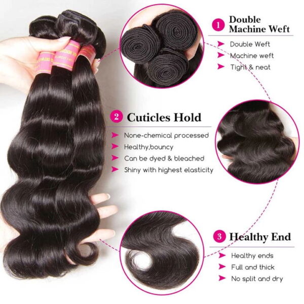 1_eabd3a51-325b-4c9e-9f61-8075d0d7f633_720x__.web Sunber Hair Body Wave Transparent 5*5 Closure With Virgin Hair Weave 3 Bundles - 8 8 8+10 / Free Part