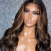 1f317844439e68b1ce9ea7837d77314b 1B/30 Wig Balayage Highlight Body Wave Wig Pre-plucked HD Lace Front Wig - 4x4 Lace / No / 20inch