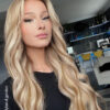 1girls-colors-dylan-high clip-in hair extensions #14-613 blonde highlights. - 14" / Classic