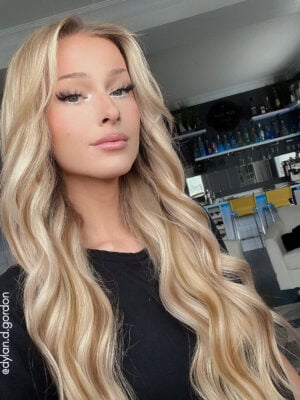 clip-in hair extensions #14-613 blonde highlights. - 24" / Classic