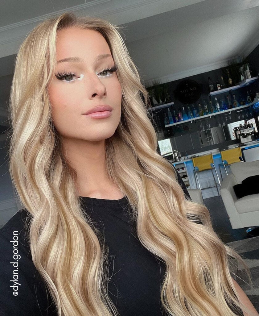 clip-in hair extensions #14-613 blonde highlights. - 16" / Classic