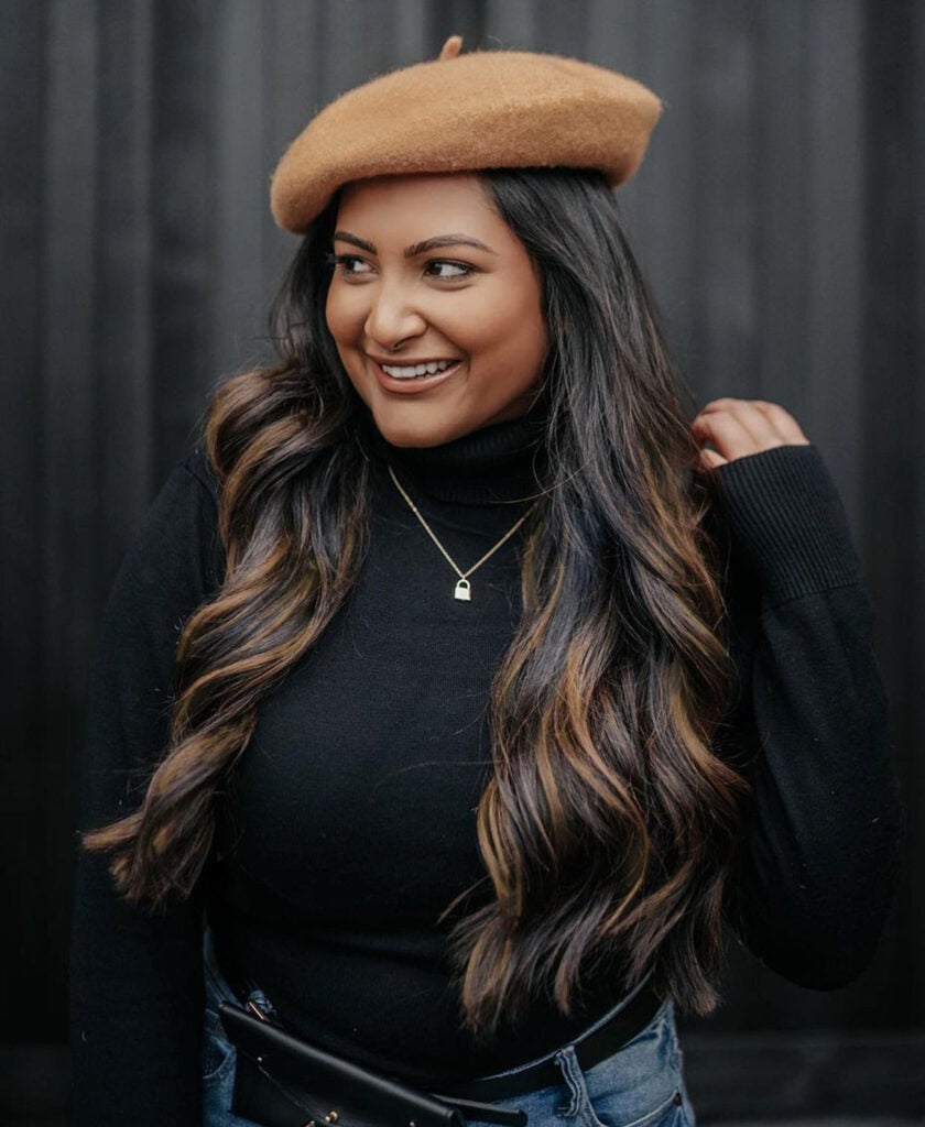 clip-in hair extensions #1b-6 dark highlights. - 20" / Classic