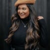 1girls-colors-high-dark invisible clip-in hair extensions #1b-6 dark highlights. - 14" / Classic