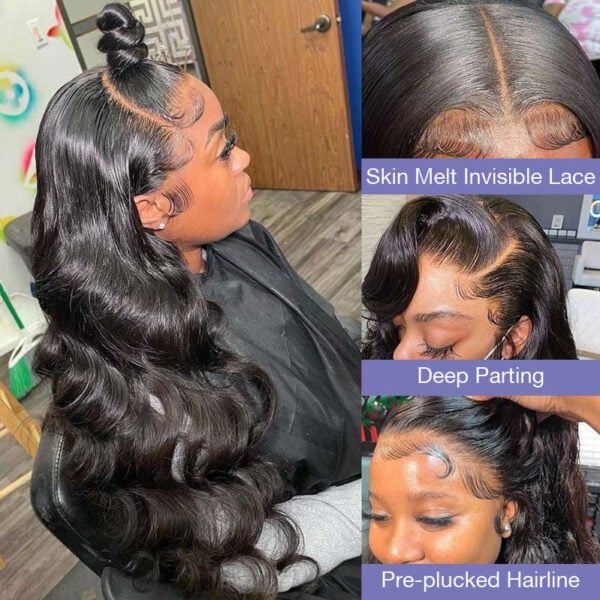 FABA Black Wig 4x4/13x4/13x6 Transparent Lace Front Wig 150% Density Wig - 13x4 Lace / NO / 26inch