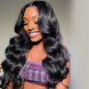 Natural Black Body Wave 13x4 HD Lace Front Wigs 180% Density 100% Human Hair - 13x4 Lace / 16inch