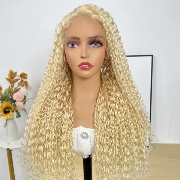 Pre-Cut Lace Wear Go Glueless Wig 613 Blonde Pure Color Curly Breathable - 13x4 Lace / 150% Density / 22 inch