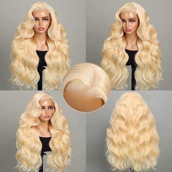 25d6fb9826337501e750232e0d87a2c4 Pre-Cut Lace Wear Go Glueless Wig 613 Blonde Pure Color Body Wave Breathable - 5x5 Lace / 150% Density / 16 inch