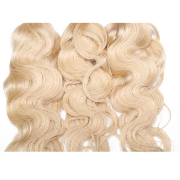 Sunber Hair Blonde 613 Hair Weave 3 Bundles Body Wave Virgin Human Hair Weft - 18 20 20