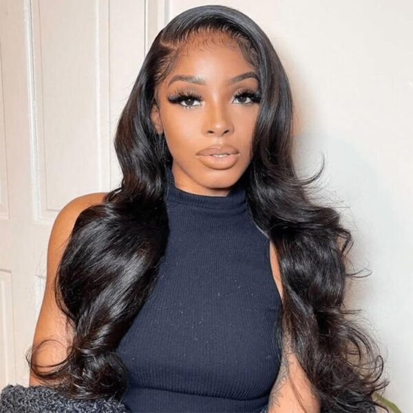 Natural Black Body Wave 13x4 HD Lace Front Wigs 180% Density 100% Human Hair - 13x4 Lace / 16inch