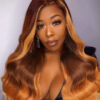 Ombre #4/30 Highlight Color Body Wave Lace Wig 4x4/13x4/13x6 Lace Front Wig - 13x4 Lace / 150% / 16inch
