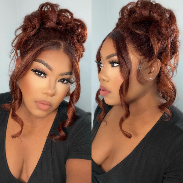 33B_kinky_straight_lace_wig_9fe2ed6d-4820-41a5-9280-7dd18680a0c5 Extra 70% OFF |Sunber Reddish Brown 13*4 Lace Front Wig Kinky Straight Dark Auburn Copper Color Human Hair Wigs - 13*4 Lace-Kinky Straight / 16