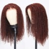 Sunber Kinky Curly Reddish Brown 6x4.75 Pre-Cut Lace Closure Wig Human Hair Glueless Wig - 24 / 6*4.75 Pre-Cut-With Baby Hair / 200%
