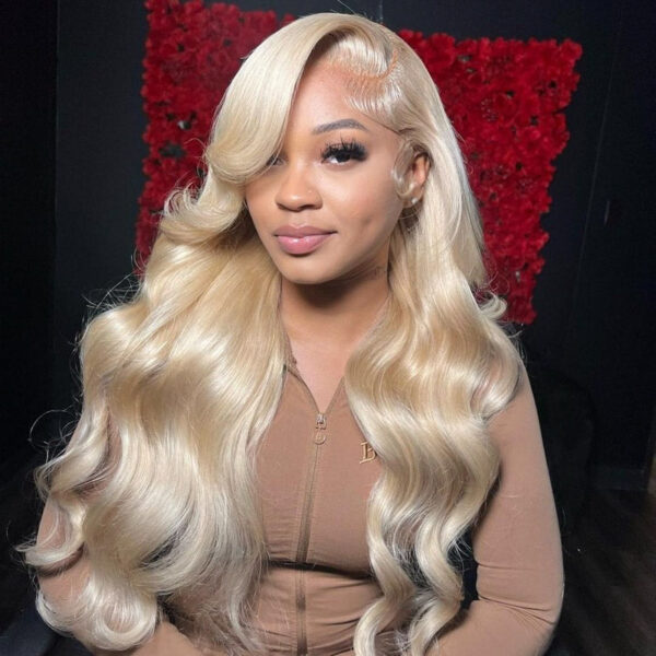 #613 Blonde Body Wave 360 Transparent Lace Front Wigs - 360 Lace / 180% / 16inch