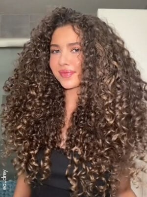curly (3A curls) clip-in extensions #6 light brown. - 24" / Regular / Classic