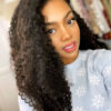 curly (3C curls) clip-in extensions #1b natural black. - 24" / Invisible / Classic